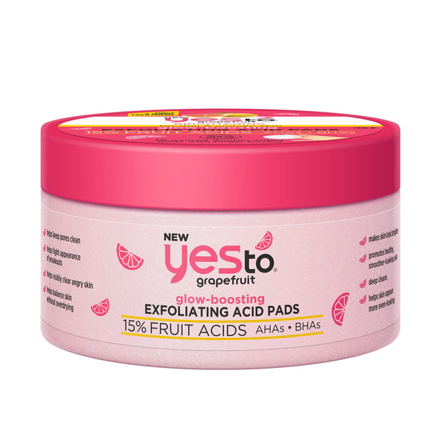 Yes To Grapefruit Glow Boosting Exfoliating Acid Pads - Afro Hair Boutique