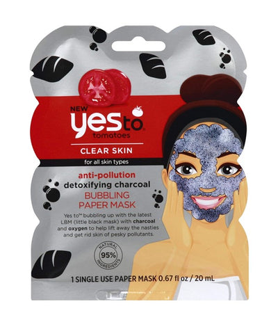 Yes To Tomatoes Anti Pollution Detoxifying Charcoal Bubbling Paper Mask 20ml