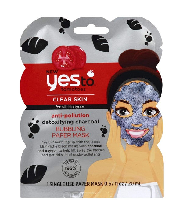 Yes To  Tomatoes Anti Pollution Detoxifying Charcoal Bubbling Paper Mask