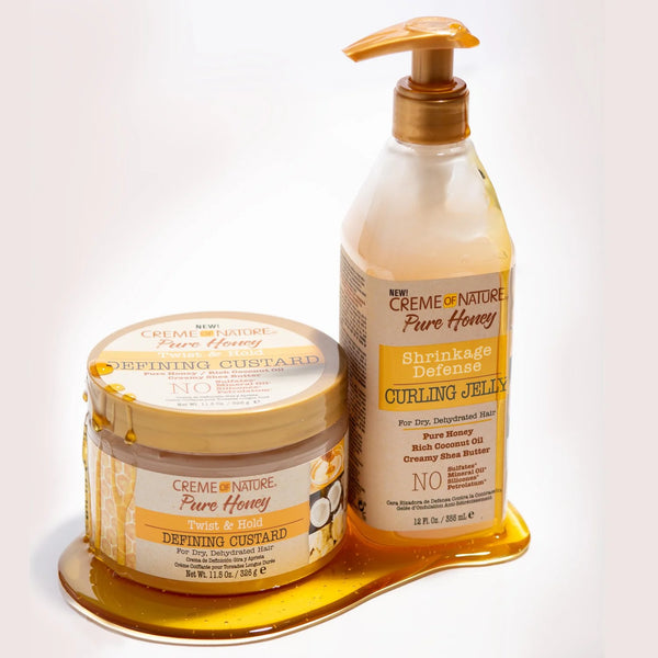 Creme Of Nature Pure Honey Shrinkage Defense Curl Jelly 355ml - Afro Hair Boutique