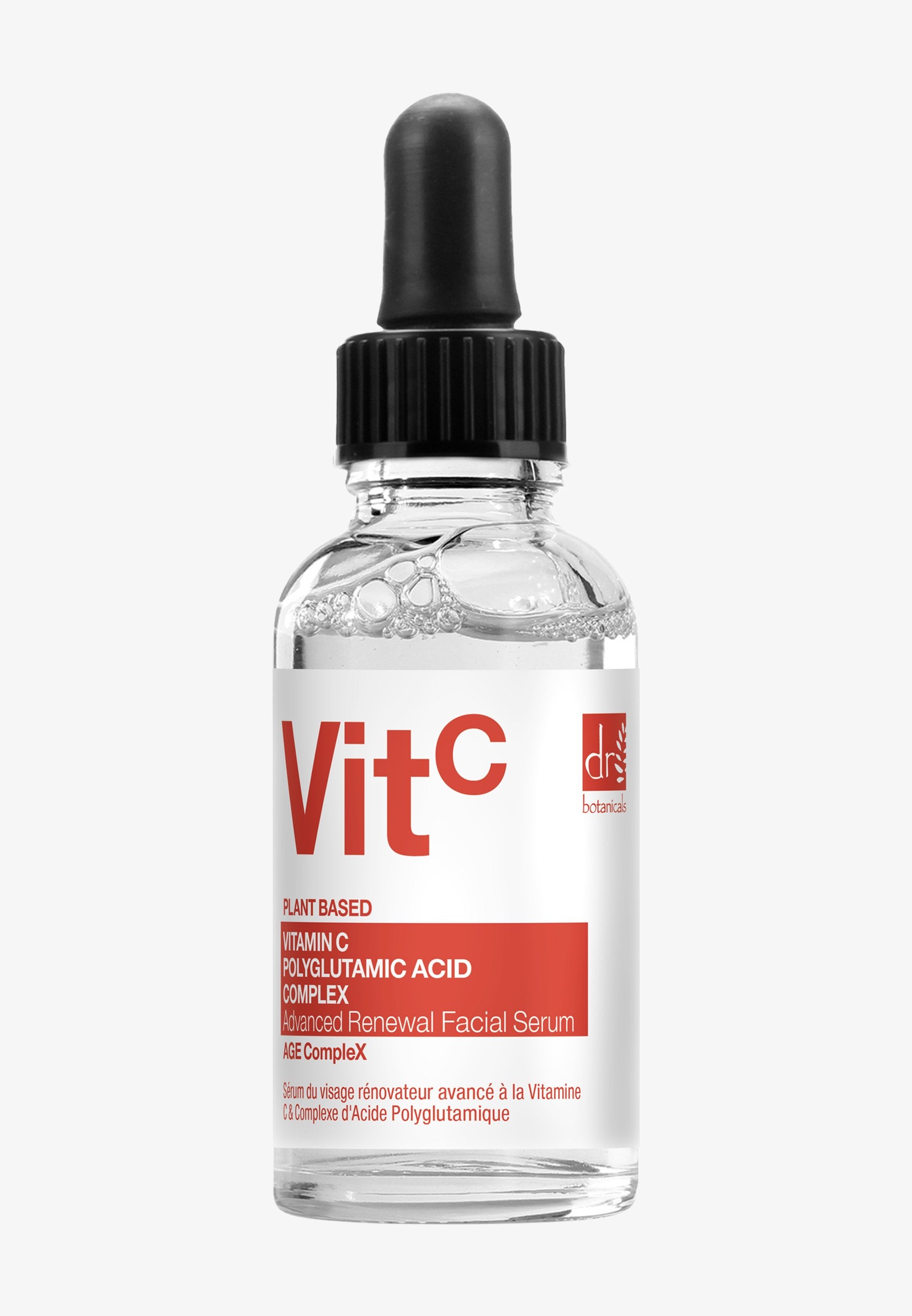 Dr Botanicals Vit C Plant Based Polyglutamic Acid Advanced Renewal Facial Serum 30ml