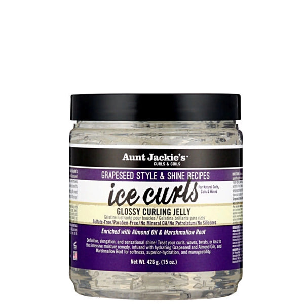 Aunt Jackie's Grapeseed Style and Shine Ice Curls Glossy Curling Jelly 426g - Afro Hair Boutique