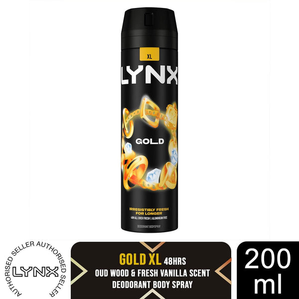 Lynx Gold Oud Wood And Dark Vanilla Deodorant Bodyspray 150ml
