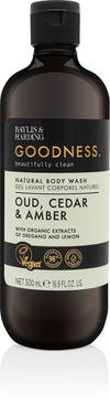 Baylis And Harding Goodness Oud Cedar And Amber Natural Body Wash 500ml / 1L