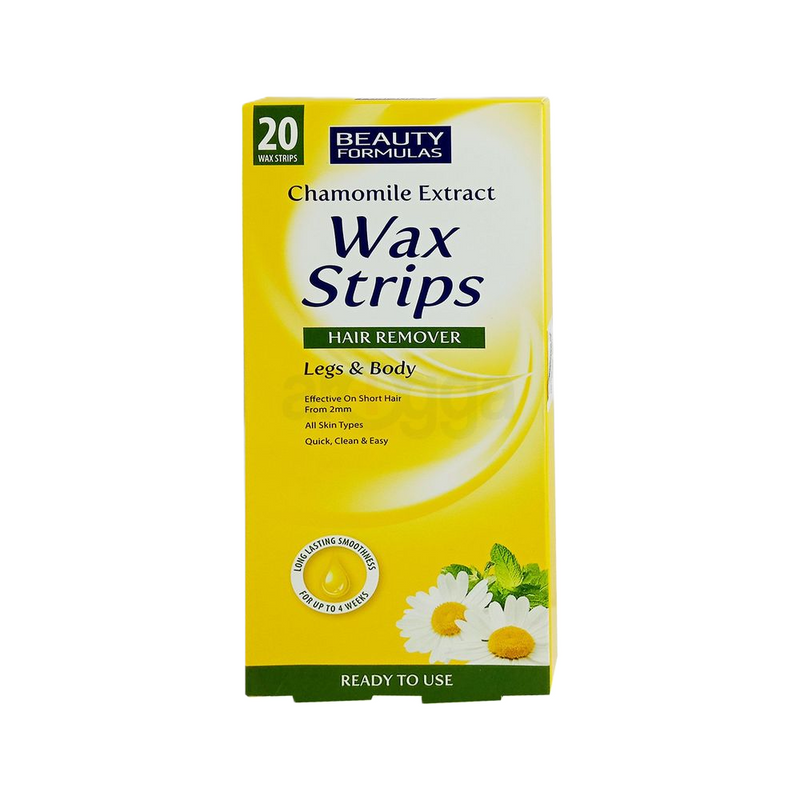 Beauty Formulas Chamomile Extract Hair Removal Wax Strips For Legs And Body