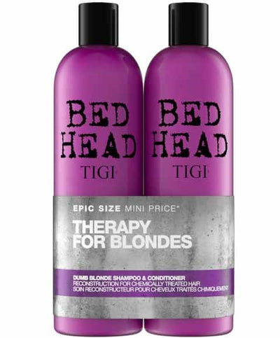 Bed Head by TIGI Shampoo & Conditioner Dumb Blonde Duo for Damaged Hair, 750ml