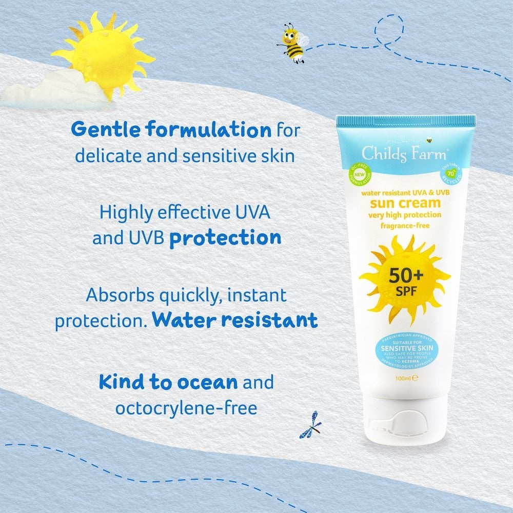 Childs Farm Fragrance Free Sun Cream 50 SPF 100ml