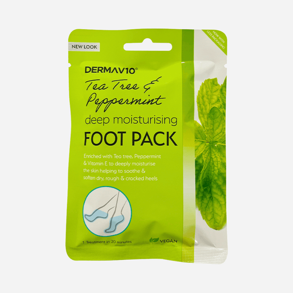 Derma V10 Tea Tree And Peppermint Deep Moisturising Foot Pack - Afro Hair Boutique