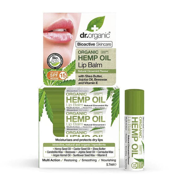 Dr Organic Bioactive Skincare Organic Hemp Oil Lip Balm 5.7ml - Afro Hair Boutique