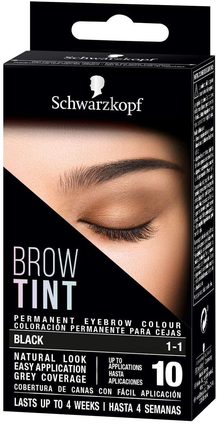 Schwarzkopf Brow Tint Professional Formula Permanent Eyebrow Dye, 1-1 Black