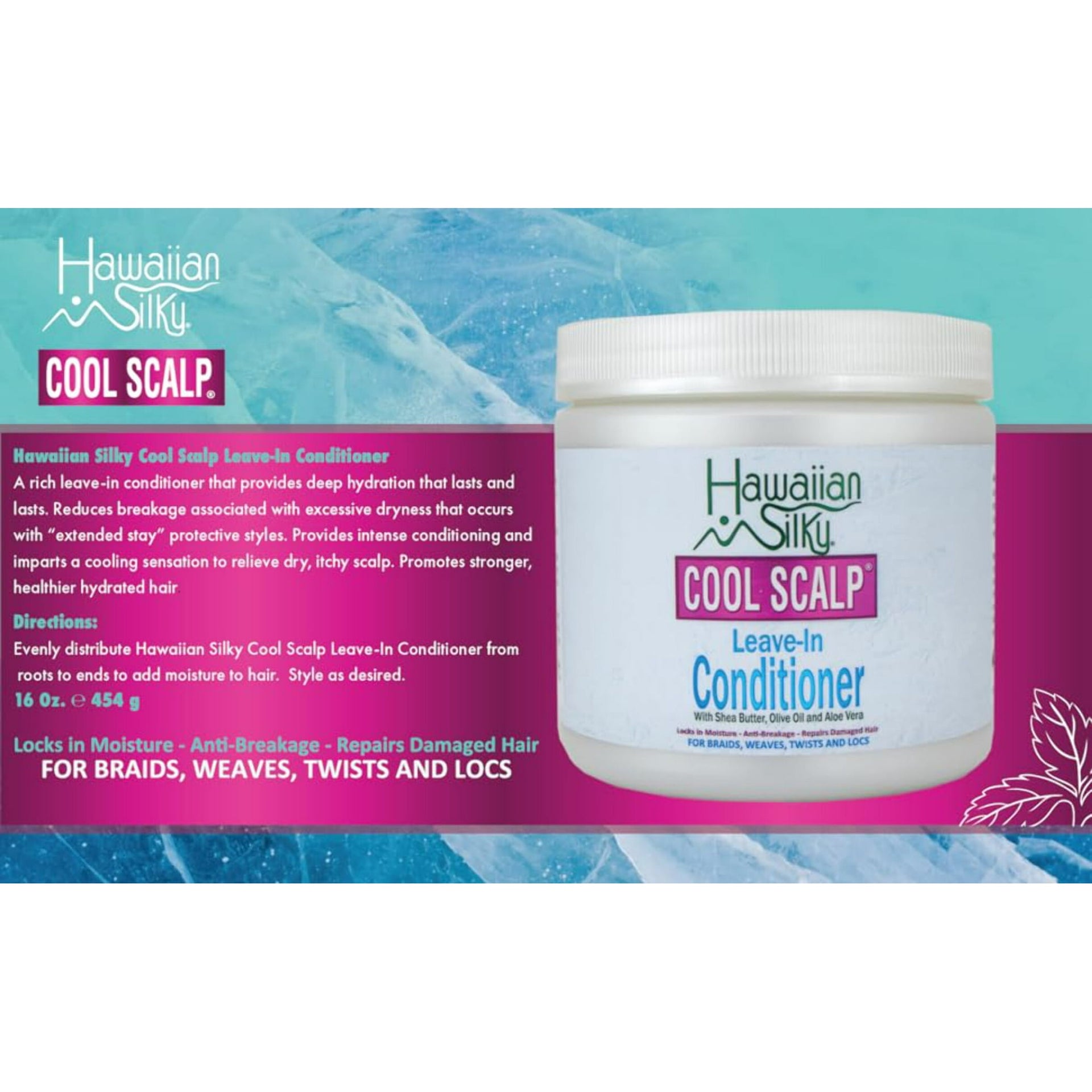 Hawaiian Silky Cool Scalp Leave In Conditioner 454g