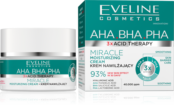 Eveline 3X Acid Therapy AHA BHA PHA Miracle Moisturizing Cream 50ml