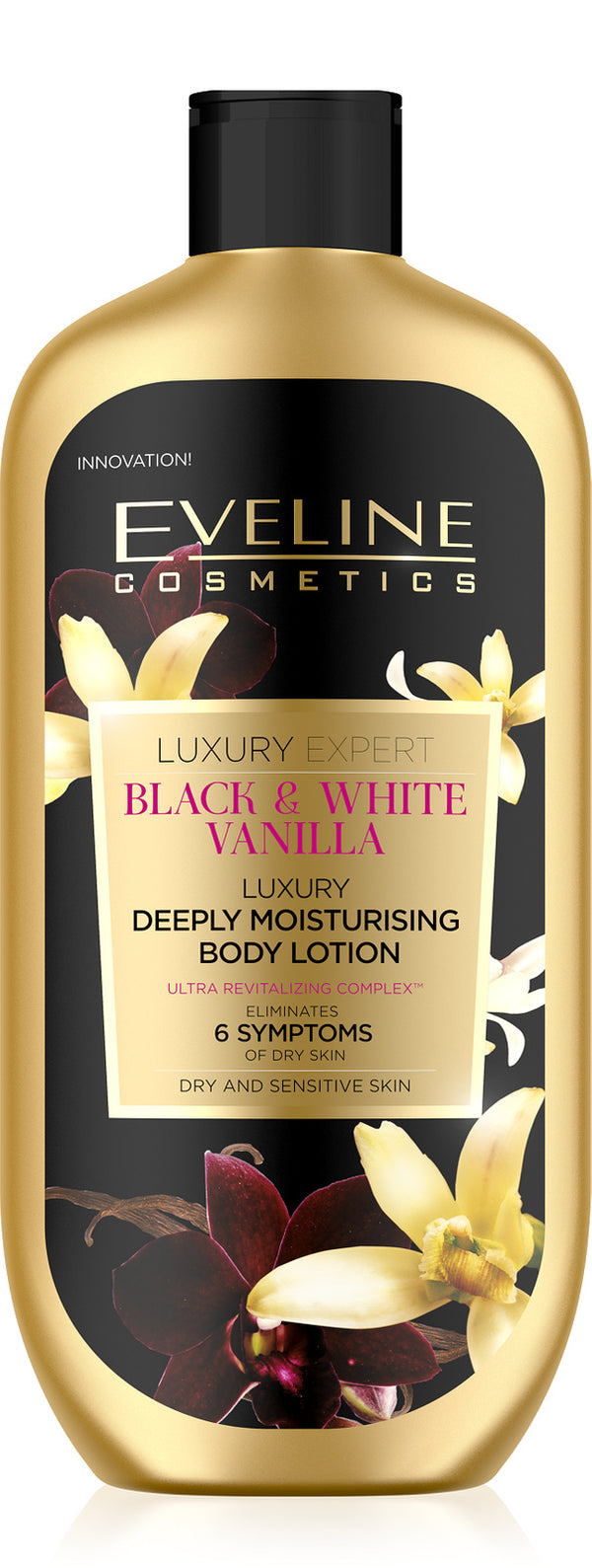 Eveline Luxury Expert Black & White Vanilla Deeply Moisturizing Body Lotion 350ml - Afro Hair Boutique