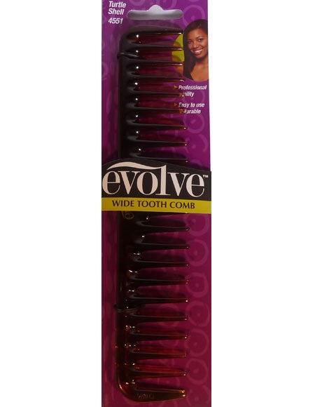 FirstLine Manufacturing Evolve Wide Tooth Comb Turtle Shell 4551
