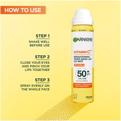 Garnier Vitamin C Brightening Over Make Up UV Mist SPF50 75ml
