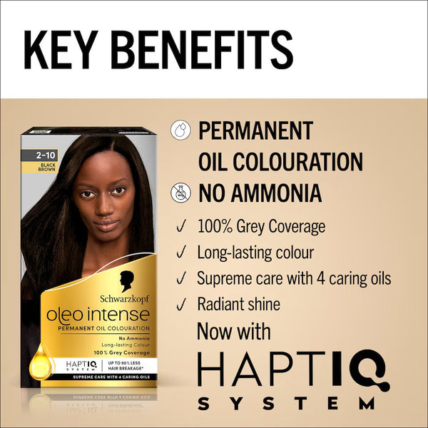 Schwarzkopf Oleo Intense Permanent Oil Colouration 2-10 Black Brown - Afro Hair Boutique