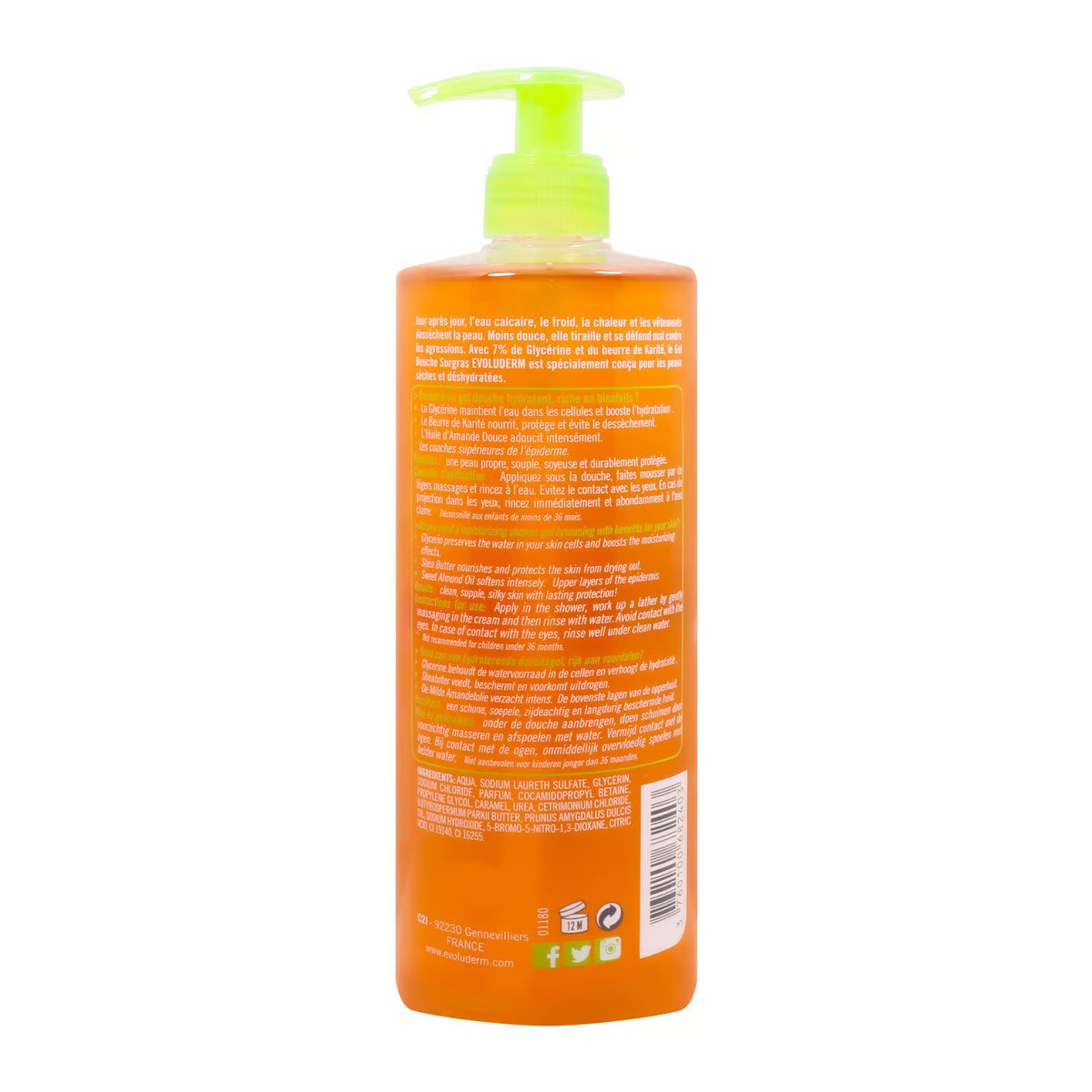 Evoluderm Surgras Moisturizing Shower Gel 500ml