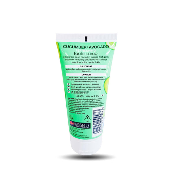 Beauty Formulas Cucumber And Avocado Facial Scrub 150ml - Afro Hair Boutique