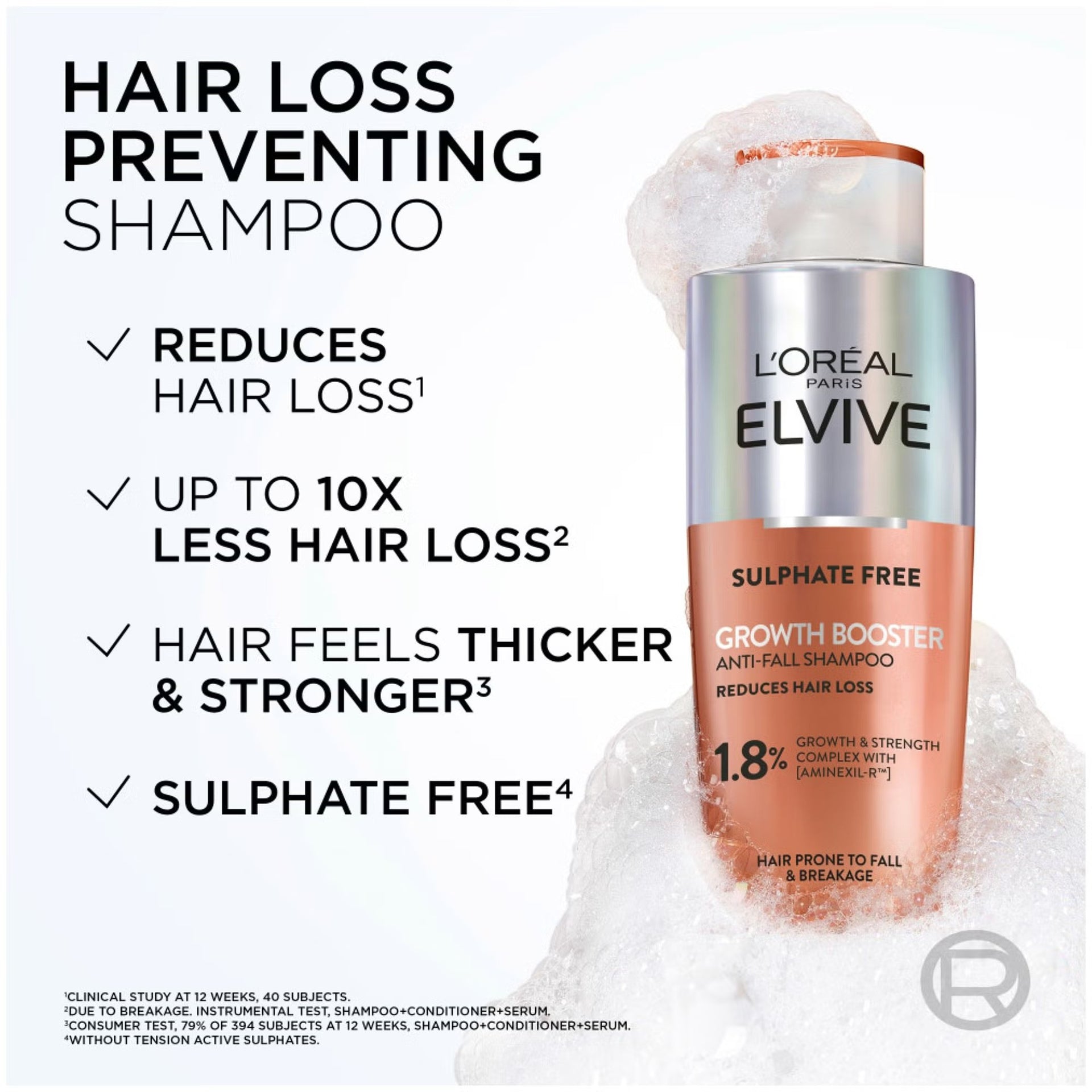 Loreal Paris Elvive Sulphate Free Growth Booster Anti Fall Shampoo 200ml