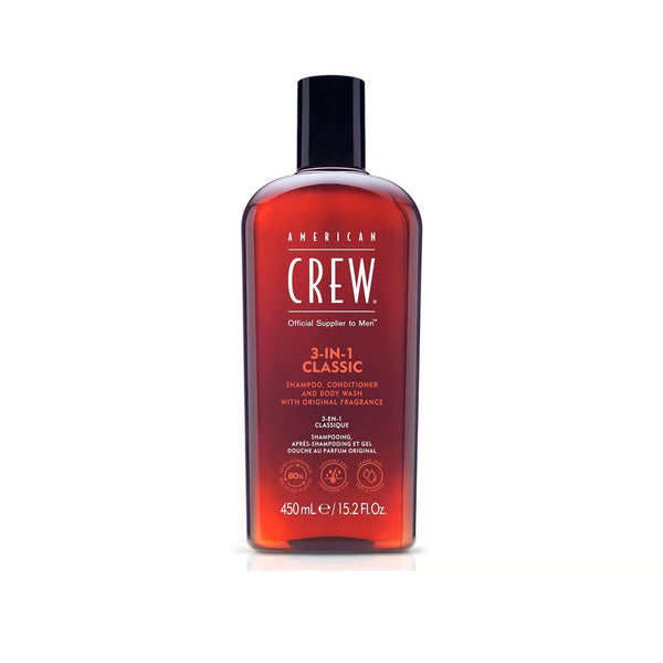 American Crew 3 In 1 Classic Men Shampoo Conditioner And Body Wash 250ml / 450ml - Afro Hair Boutique