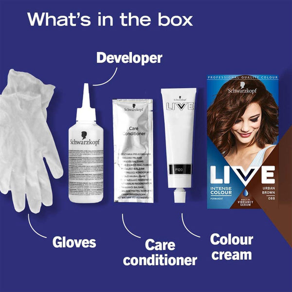 Schwarzkopf LIVE Urban Brown Permanent Hair Dye - IntenseColour 088 - Afro Hair Boutique