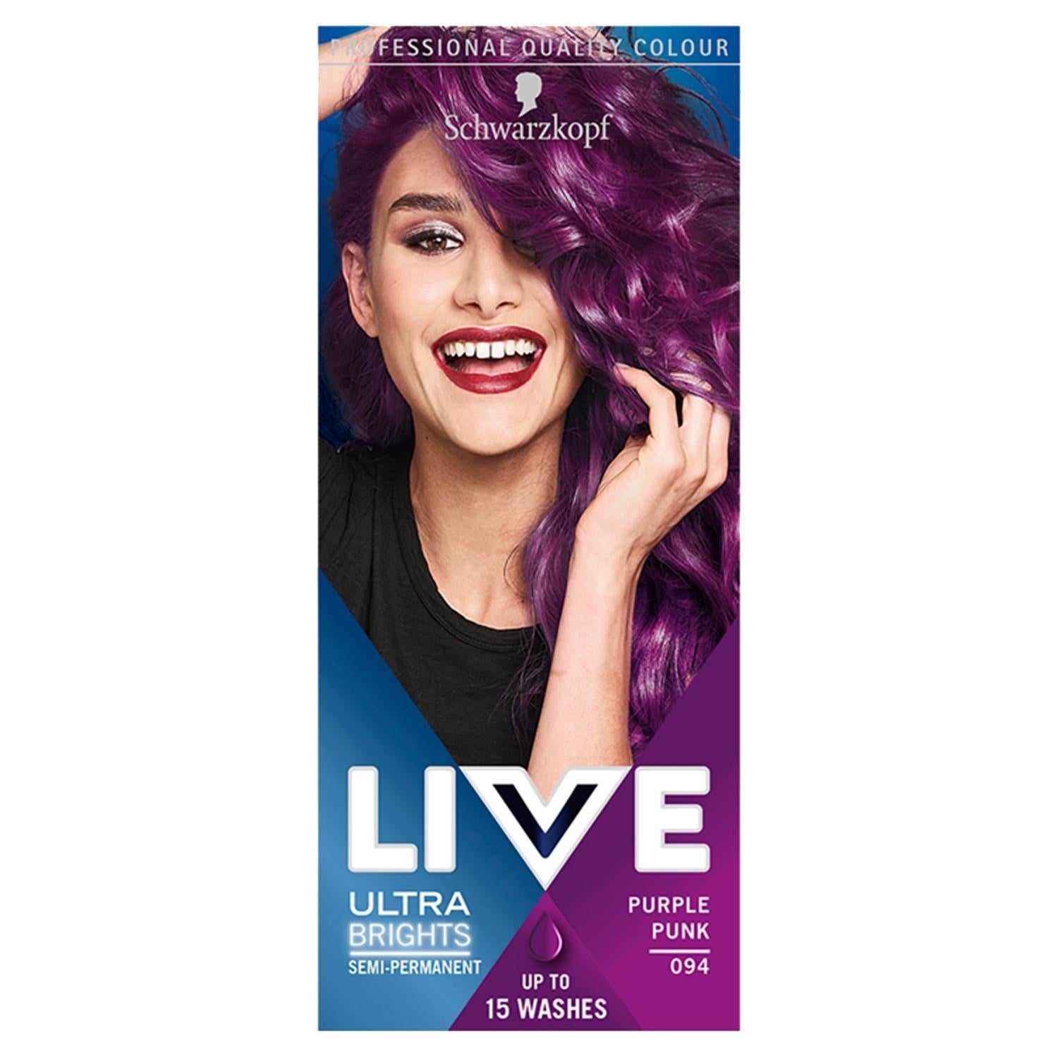 Schwarzkopf LIVE Purple Punk Semi-Permanent Hair Dye, Ultra Brights 094