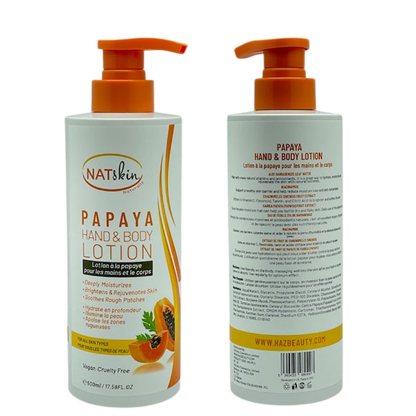 Haz Beauty Nat Skin Papaya Hand And Body Lotion 500ml - Afro Hair Boutique