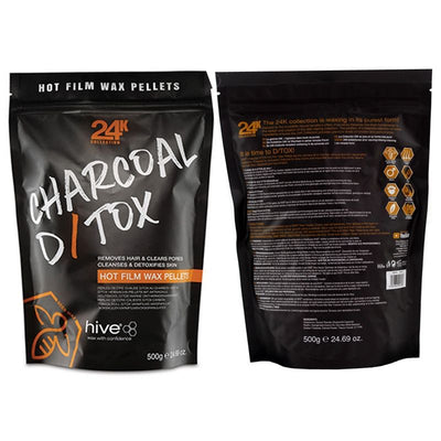 Hive 24K Collection Charcoal D Tox Hot Film Wax Pellets 500g