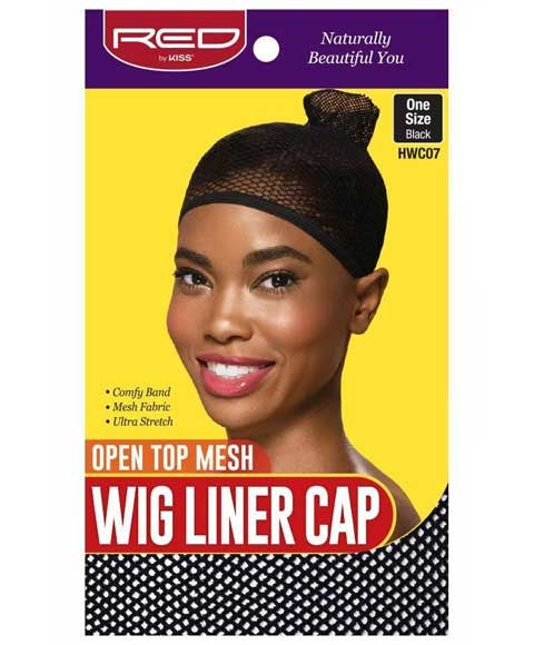 Red By Kiss Open Top Mesh Wig Liner Cap Black HWC07