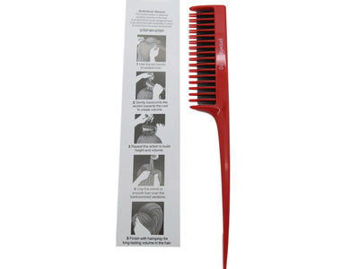 DENMAN PTC10 PRO TIP 10 HAIRDRESSING BACK COMBING TAIL COMB RED