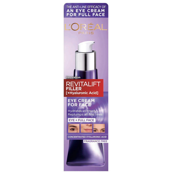 Loreal Paris Loreal Revitalift Filler Hyaluronic Acid Eye Cream For Face 30ml - Afro Hair Boutique