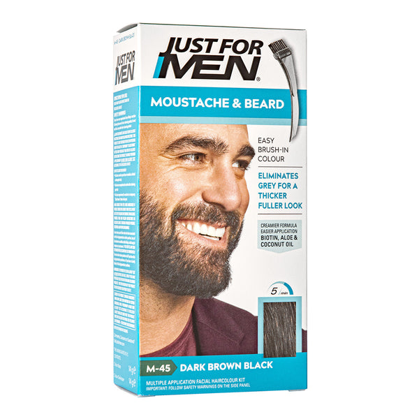 Just For Men Moustache & Beard Brush-In Colour Gel - Dark Brown Black