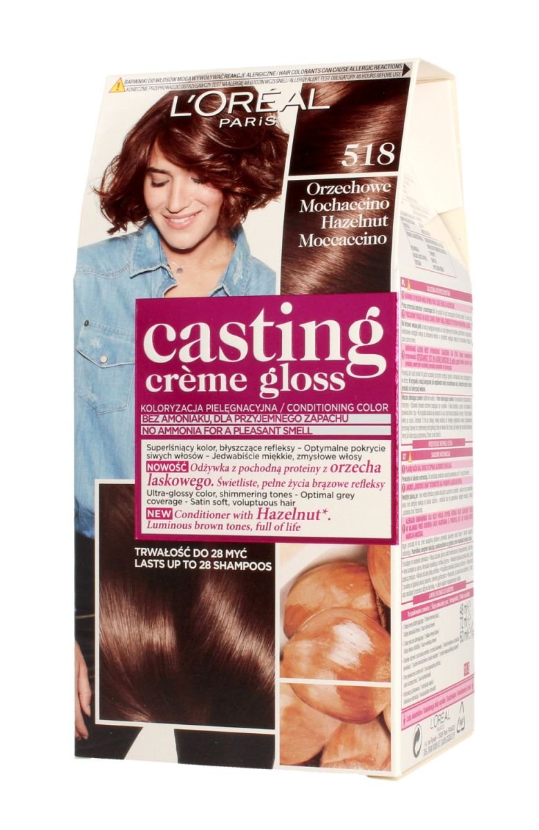 Loreal Paris Casting Creme Gloss Conditioning Color 518 Hazelnut Moccaccino