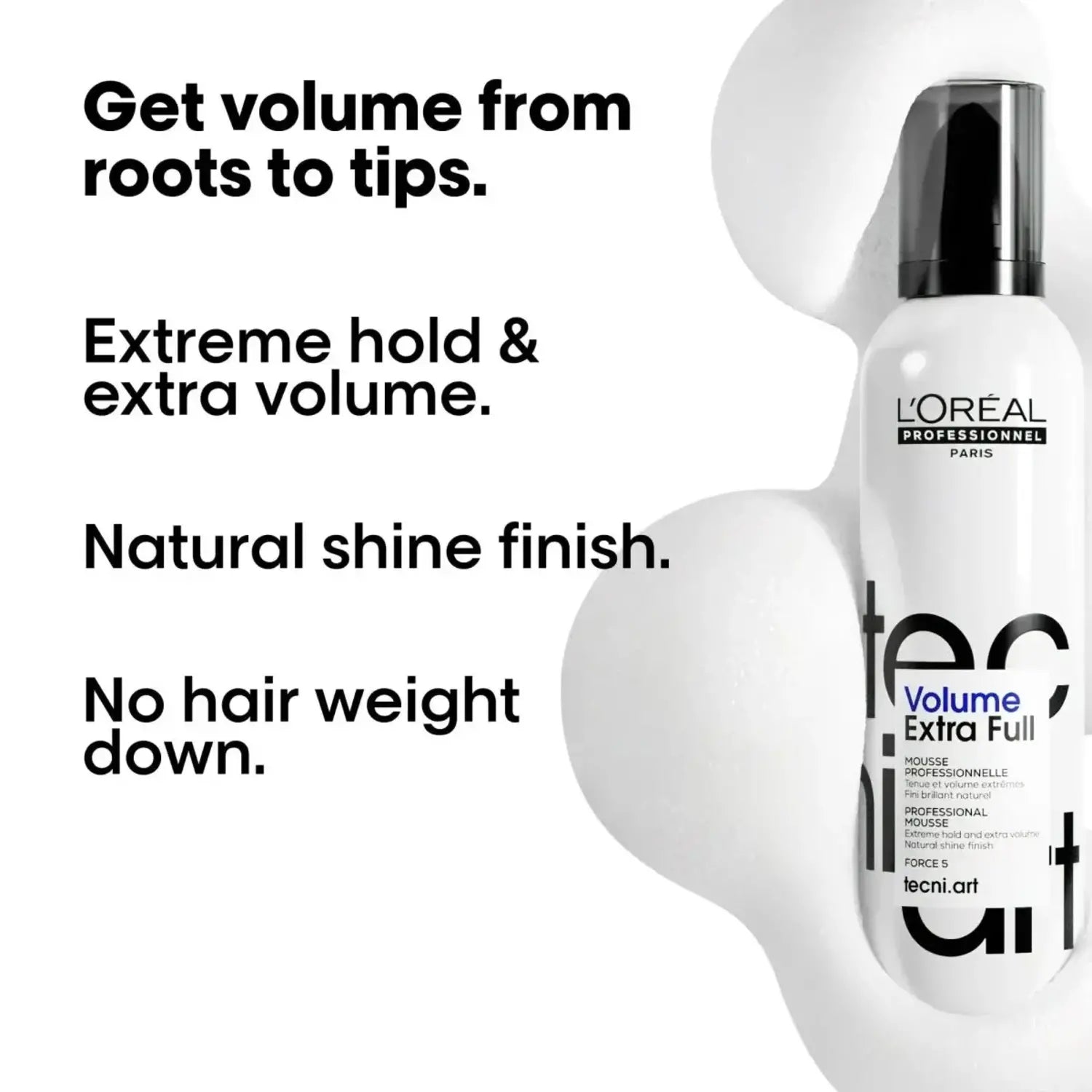Loreal Paris Loreal Tecni Art Full Volume Extra Strong Hold Mousse Force 5 250ml