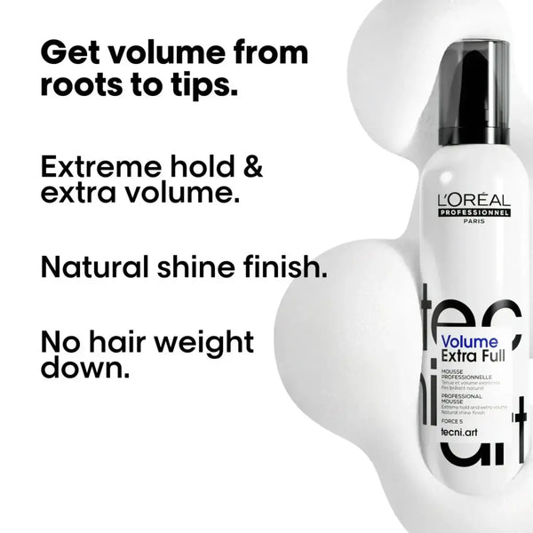 Loreal Paris Loreal Tecni Art Full Volume Extra Strong Hold Mousse Force 5 250ml - Afro Hair Boutique