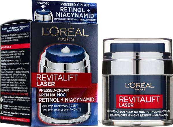 Loreal Revitalift Laser Retinol Niacinamide Pressed Night Cream 50ml