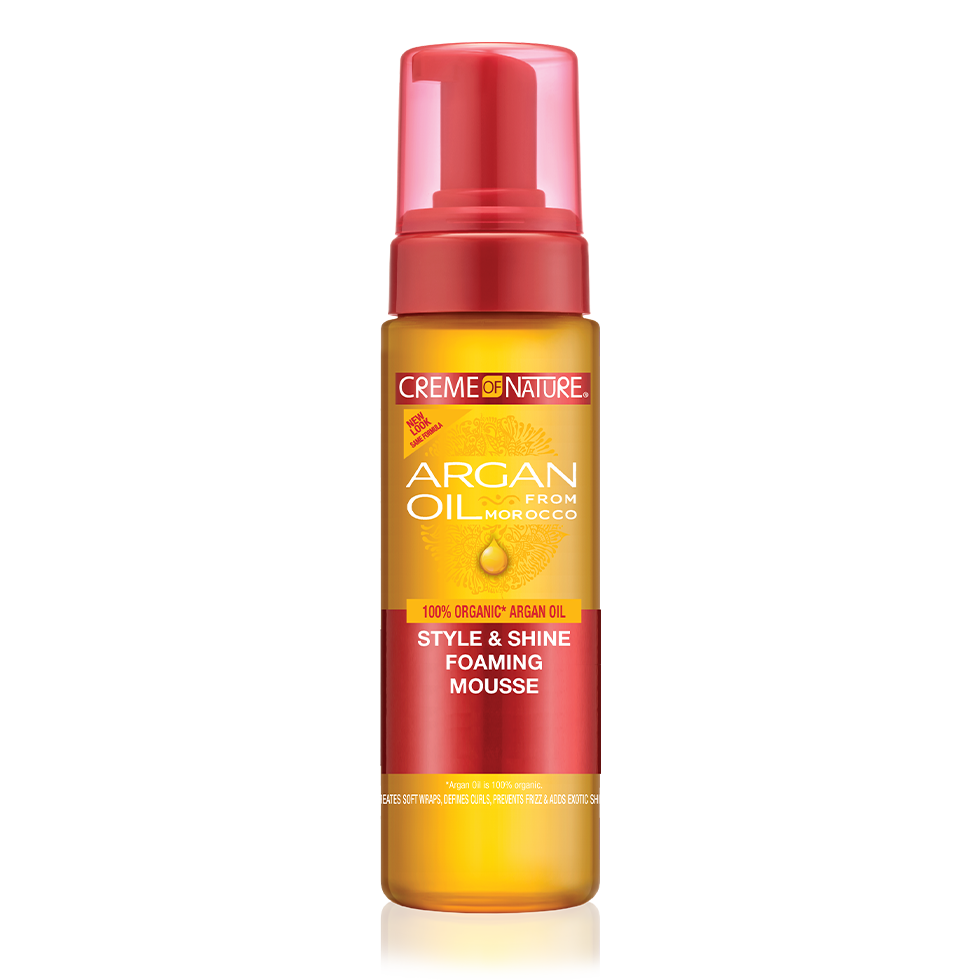 Creme Of Nature Argan Oil Style & Shine Foaming Mousse | Define Curls 207ml - Afro Hair Boutique