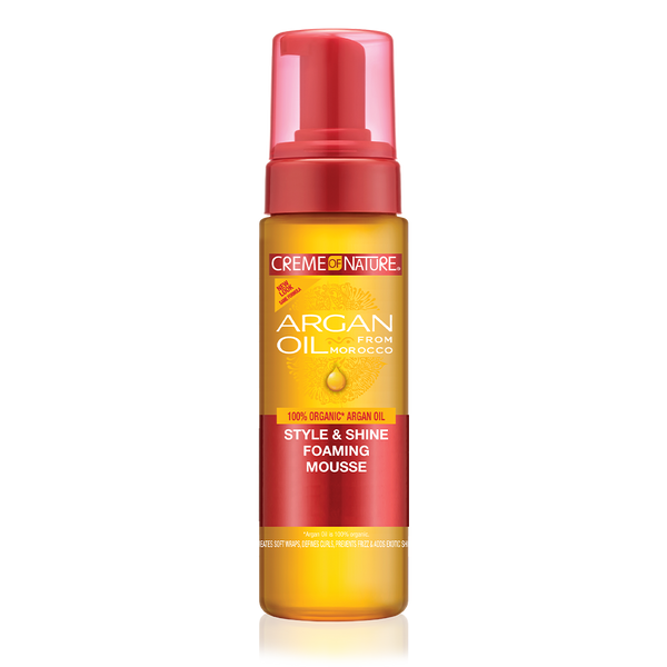 Creme Of Nature Argan Oil Style & Shine Foaming Mousse | Define Curls 207ml - Afro Hair Boutique