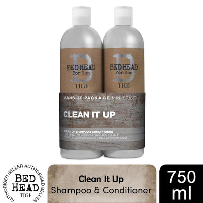 Bed Head by TIGI Shampoo & Conditioner For Men Clean It Up Tween Duo, 750ml