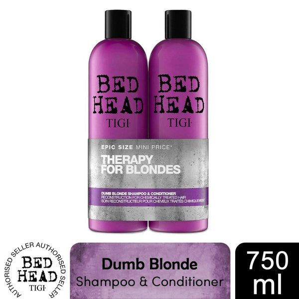 Bed Head by TIGI Shampoo & Conditioner Dumb Blonde Duo for Damaged Hair, 750ml - Afro Hair Boutique