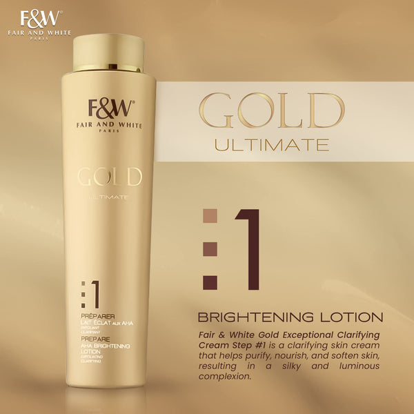 F&W Gold Ultimate Prepare 1 AHA Brightening Lotion - 360ml - Afro Hair Boutique