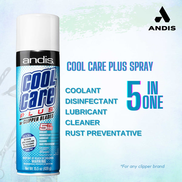 Andis Cool Care Plus Cleaner Spray For Clipper Blades Trimmer - 5 in 1 Formula - Afro Hair Boutique
