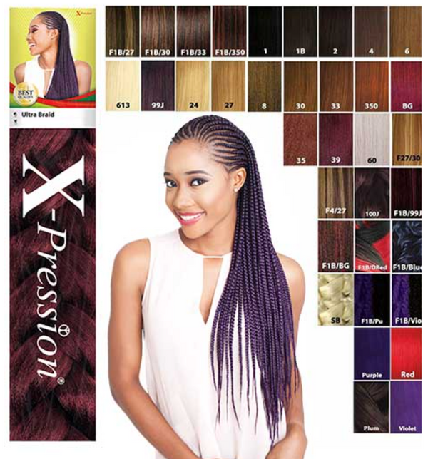 X Pression Syn Ultra Braid X-PRESSION Ultra Hair Braid (Braiding) Extension (Choice of Colours) - Afro Hair Boutique