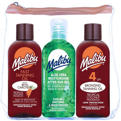 Malibu Travel Bag Tanning Oil Pack With SPF4 And Beta Carotene