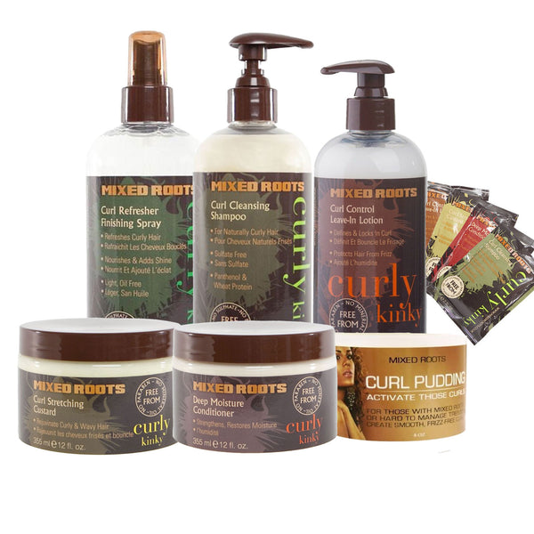 Mixed Roots | Pudding Shampoo/Conditioner, Custard Leave-In & Styling Full Range - Afro Hair Boutique
