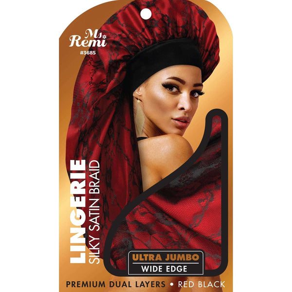 Annie Ms Remi Lingerie Silky Satin Braid Ultra Jumbo Wide Edge Burgundy 3685