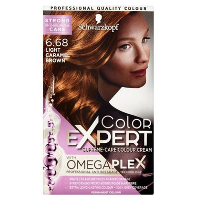 Schwarzkopf  Color Expert Omegaplex Colour Cream 6.68 Light Caramel Brown