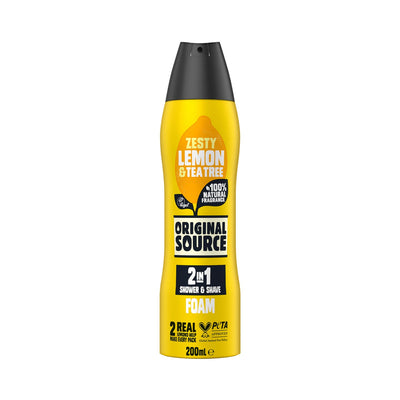 Original Source Zesty Lemon And Tea Tree 2 In 1 Shower And Shave Foam 200ml