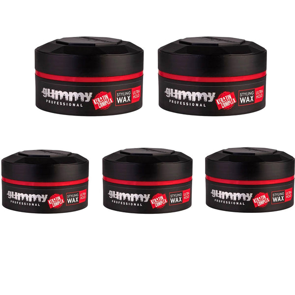 Gummy Ultra Hold Hair Styling Wax Keratin Complex 150ml - Ultra Hold Packs of 5 - Afro Hair Boutique