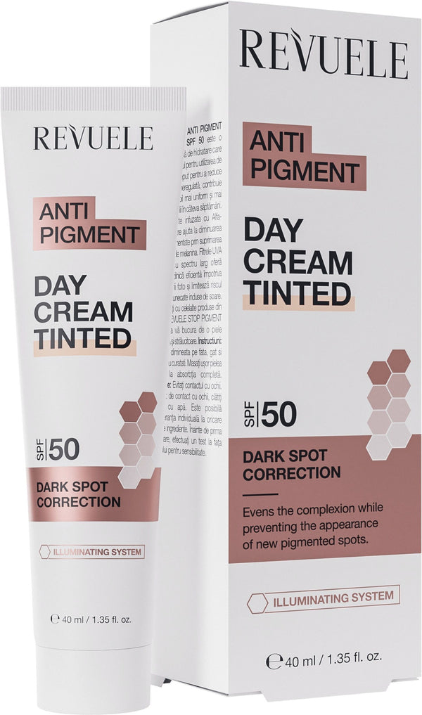 Revuele Anti Pigment Dark Spot Correction Day Cream Tinted SPF50 40ml - Afro Hair Boutique